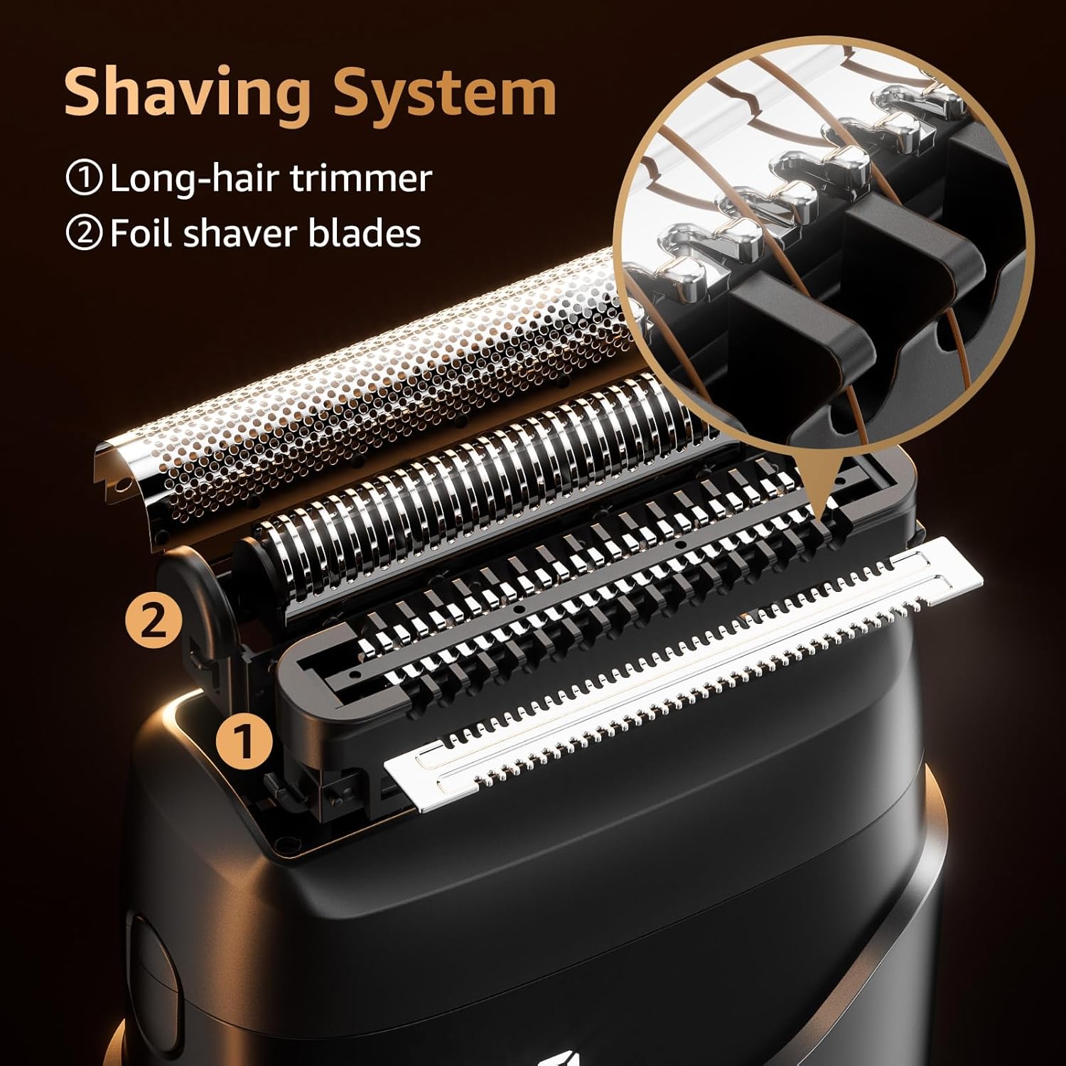 Mbzoey Electric Foil Shavers for Men: Mini Electric Razor for Face - IPX7 Waterproof Cordless Razor with LED Display & Fast Charge - Micro-Comb Technology & Precision Blades,Father's Day Gifts - Image 4