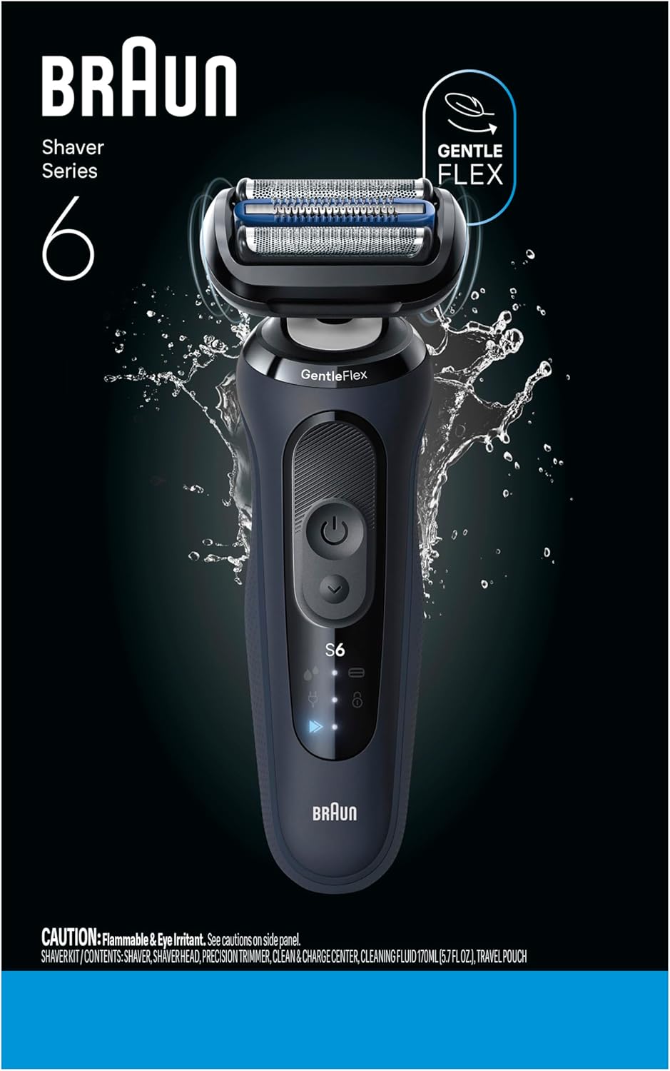 Braun Series 6 Electric Shaver for Men, Wet & Dry Foil Razor, 4-in-1 SmartCare Clean & Charge Center, Precision Trimmer Attachment, Replacement Shaver Head, Travel Case, Dark Blue 6177ps - Image 12