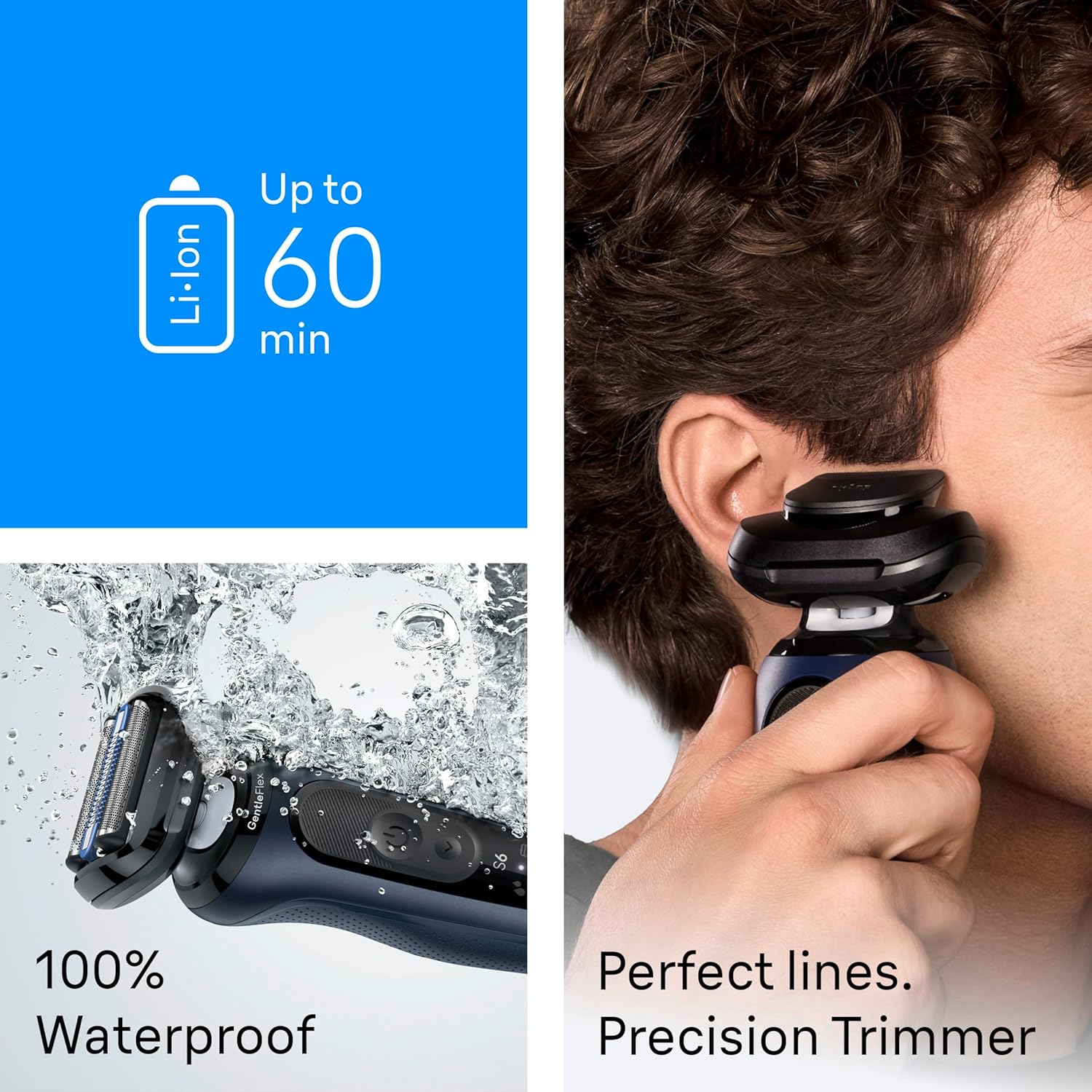 Braun Series 6 Electric Shaver for Men, Wet & Dry Foil Razor, 4-in-1 SmartCare Clean & Charge Center, Precision Trimmer Attachment, Replacement Shaver Head, Travel Case, Dark Blue 6177ps - Image 10